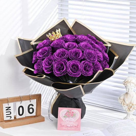 Pink Glitter Roses Bouquet