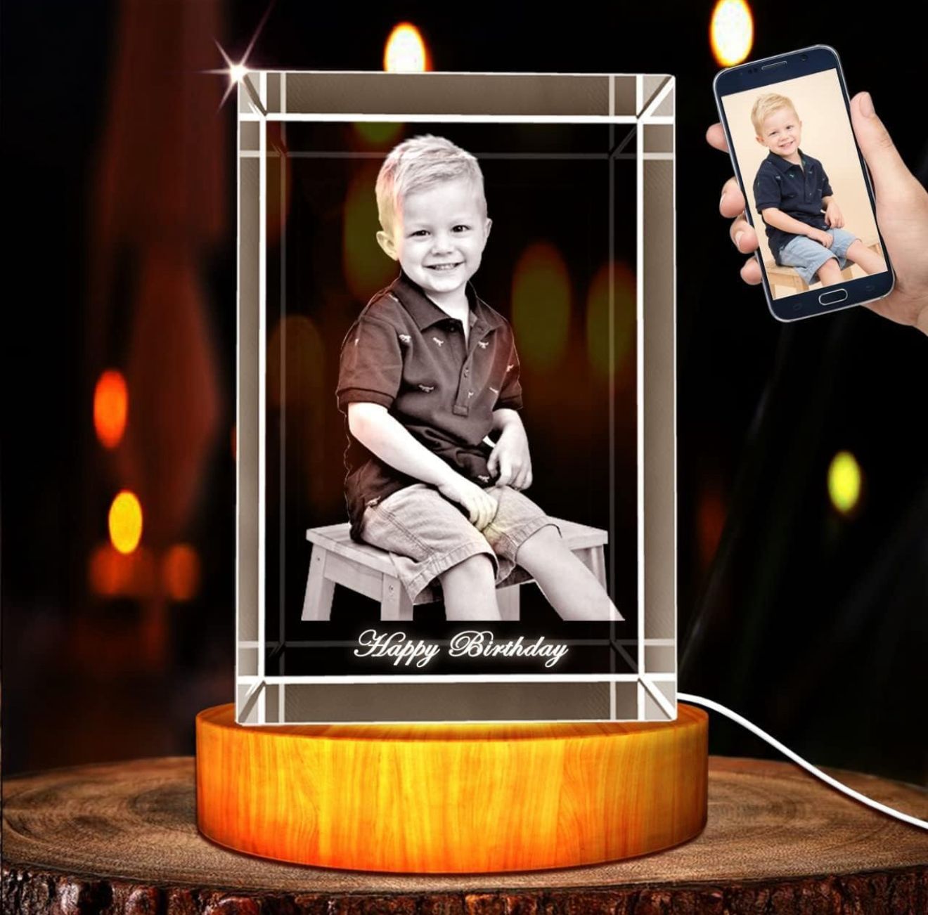 3D Crystal Photo Heart